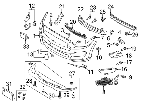 2020 Ford Mustang Front Bumper Diagram 4