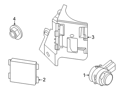 2023 Ford Mustang Mach-E Electrical Components - Rear Bumper Diagram