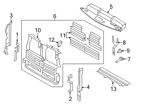 2020 Ford Edge Air Deflector - Radiator Support Diagram