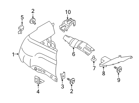 2020 Ford Transit Fender & Components Diagram