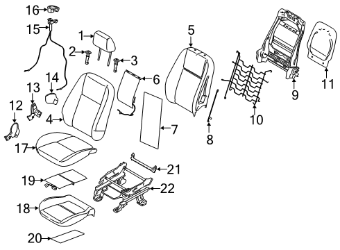 2021 Ford Transit Connect Front Seat Components Diagram 2