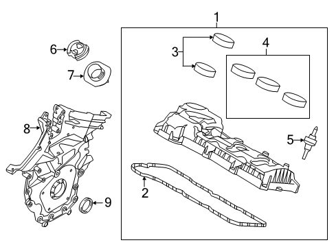 2019 Ford Police Interceptor Utility Valve & Timing Covers Diagram 1