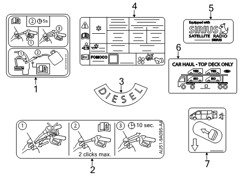 2020 Ford Transit Information Labels Diagram