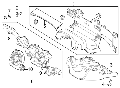 2024 Ford Mustang Shroud, Switches & Levers Diagram