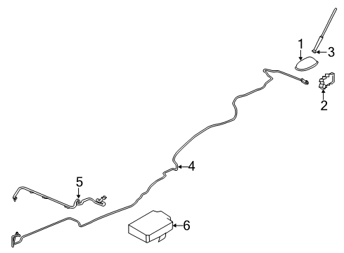 1992 Mercury Tracer Radio Antenna Stanchion Diagram for JB5Z-18936-AFPTM