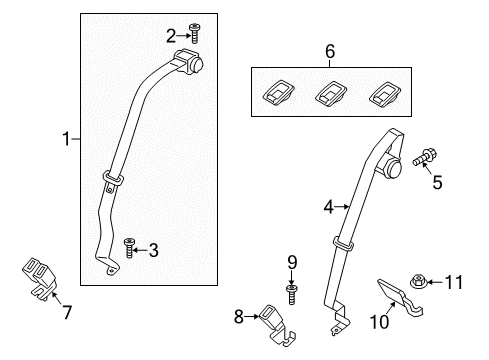 2020 Lincoln MKZ Rear Seat Belts Diagram 2