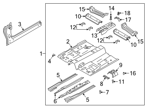 2021 Lincoln Corsair CROSS MEMBER ASY - FRONT Diagram for LX6Z-78108K38-A