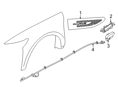 2019 Ford Police Interceptor Sedan Exterior Trim - Fender Diagram