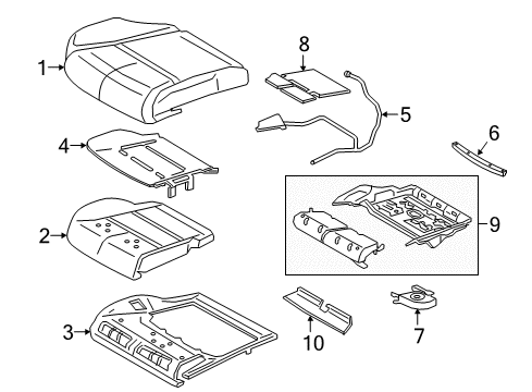 2020 Lincoln Continental Passenger Seat Components Diagram 2