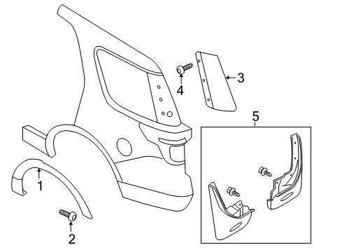 2019 Ford Police Interceptor Utility Exterior Trim - Quarter Panel Diagram