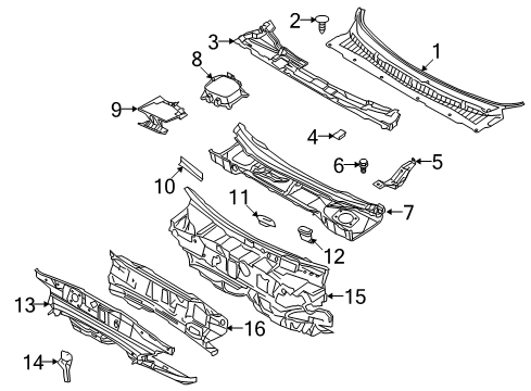 2019 Ford Police Interceptor Sedan Cowl Diagram