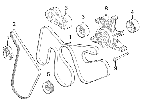 2023 Ford F-350 Super Duty PULLEY ASY - TENSION Diagram for PC3Z-6A228-A