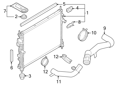 2024 Ford Mustang Radiator & Components Diagram 3