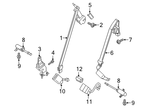 2018 Ford Edge PRETENSIONER - SEAT BELT RETRA Diagram for FT4Z-58611B08-AH