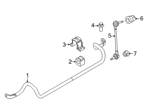 2019 Ford Police Interceptor Utility Stabilizer Bar & Components - Front Diagram