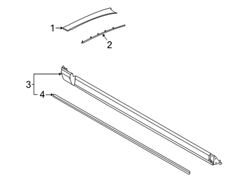 2022 Ford Bronco Sport Exterior Trim - Pillars Diagram