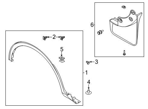 2020 Ford Escape Exterior Trim - Fender Diagram