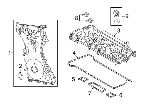 2020 Ford Transit Connect Valve & Timing Covers Diagram 1