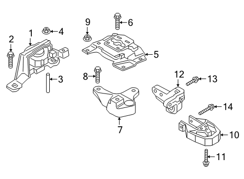 2022 Ford Transit Connect Engine & Trans Mounting Diagram 1