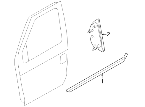 2022 Ford E-350/E-350 Super Duty Exterior Trim - Door Diagram