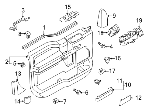 2020 Ford F-250 Super Duty Interior Trim - Front Door Diagram 2