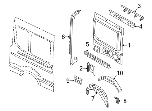 2022 Ford Transit PANEL ASY - BODY SIDE INNER Diagram for LK4Z-6127864-U