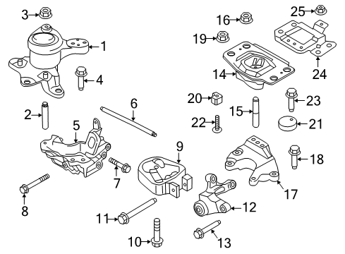 2020 Ford Fusion Engine & Trans Mounting Diagram 1