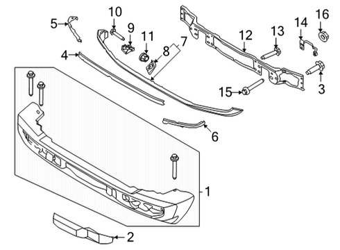 2022 Ford Bronco Bumper & Components - Front Diagram 3