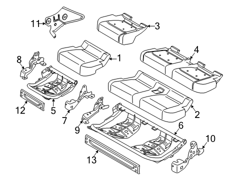 2022 Ford F-250 Super Duty Rear Seat Components Diagram 6