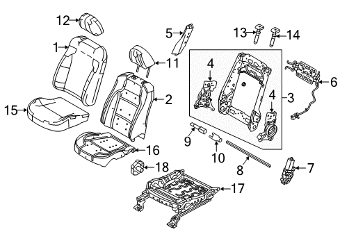 2019 Ford Police Interceptor Sedan Driver Seat Components Diagram