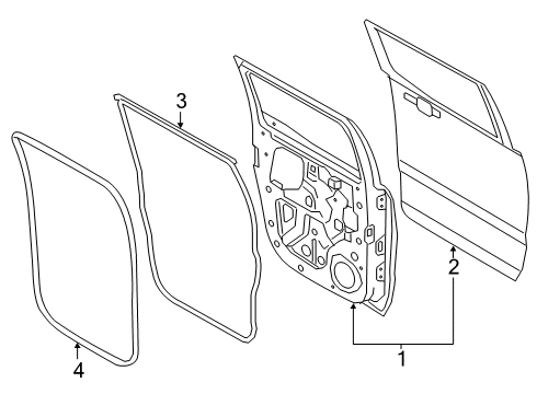 2020 Ford Ranger Rear Door Diagram 1