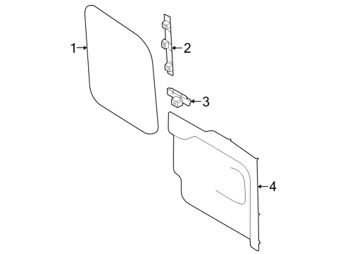 2022 Ford E-Transit Interior Trim - Back Door Diagram 1