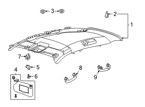 2021 Ford Bronco Sport VISOR ASY - SUN Diagram for M1PZ-7804104-BA