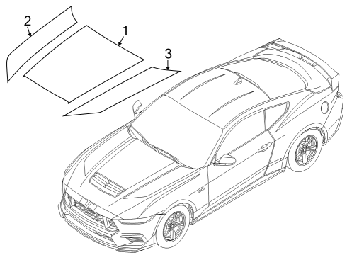 2024 Ford Mustang KIT - DECAL Diagram for PR3Z-6320001-KA