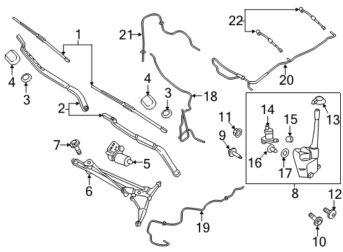 2021 Lincoln Nautilus MOTOR ASY - WIPER Diagram for DS7Z-17508-X