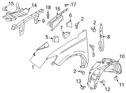 2020 Lincoln Nautilus Fender & Components Diagram