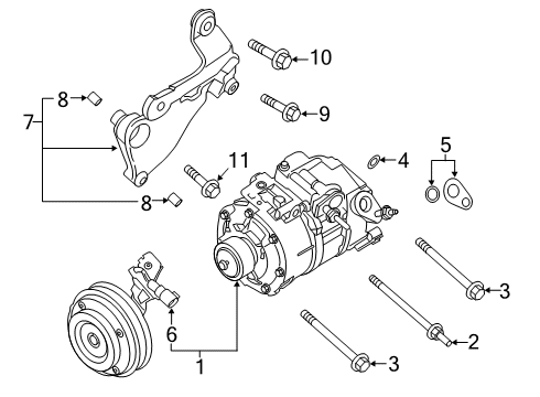 2021 Lincoln Nautilus A/C Condenser, Compressor & Lines Diagram 3