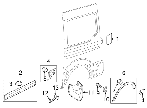 2023 Ford E-Transit Exterior Trim - Side Panel Diagram 6