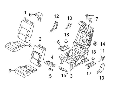 2023 Ford Police Interceptor Utility Second Row Seats Diagram 3