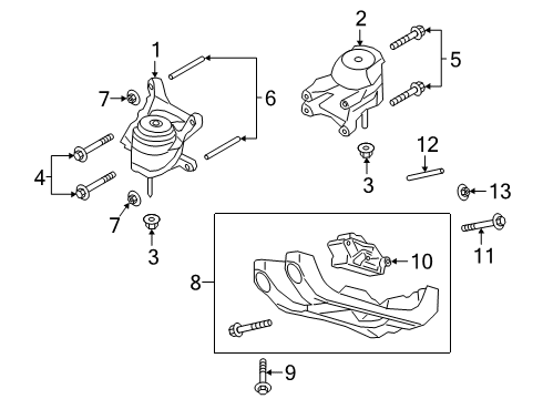 2021 Ford Explorer Engine & Trans Mounting Diagram 3