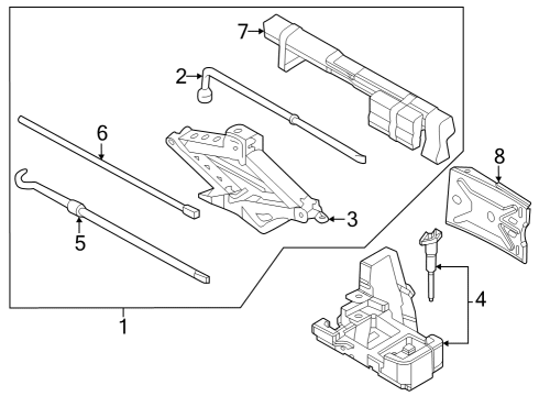 2023 Ford F-150 Lightning Jack & Components Diagram