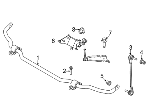 2021 Ford Mustang Mach-E Stabilizer Bar & Components - Front Diagram 2