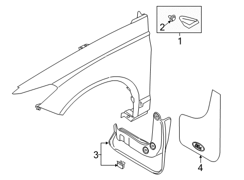 2019 Ford Police Responder Hybrid Exterior Trim - Fender Diagram