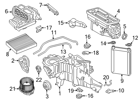 2020 Ford F-250 Super Duty Blower Motor & Fan Diagram 3