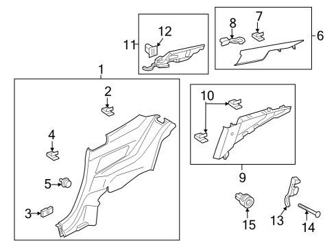 2024 Ford Mustang TRIM ASY - QUARTER Diagram for PR3Z-6331013-AA