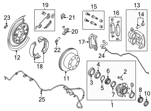 2015 Ford F-250 Super Duty KIT - BRAKE LINING Diagram for DC3Z-2001-J