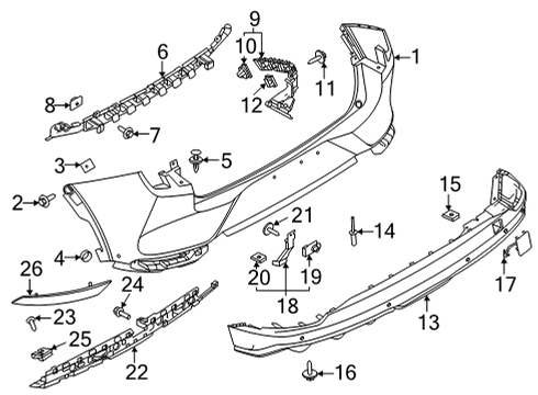 2023 Ford Mustang Mach-E Bumper & Components - Rear Diagram 1