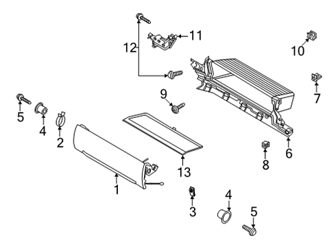 2022 Ford F-150 COMPARTMENT - GLOVE - CO-DRIVE Diagram for NL3Z-15519C36-AA