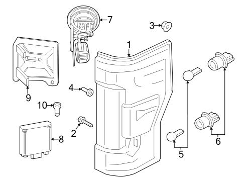 2023 Ford F-350 Super Duty Tail Lamps Diagram 2