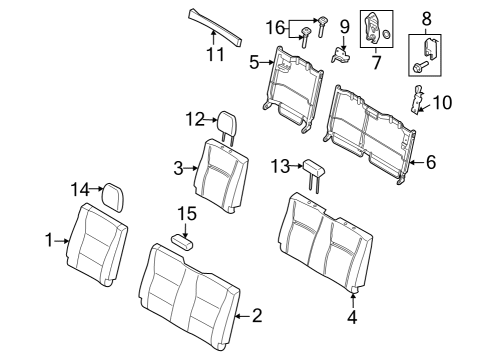 2022 Ford F-150 Lightning PAD - REAR SEAT BACK Diagram for ML3Z-1666801-A